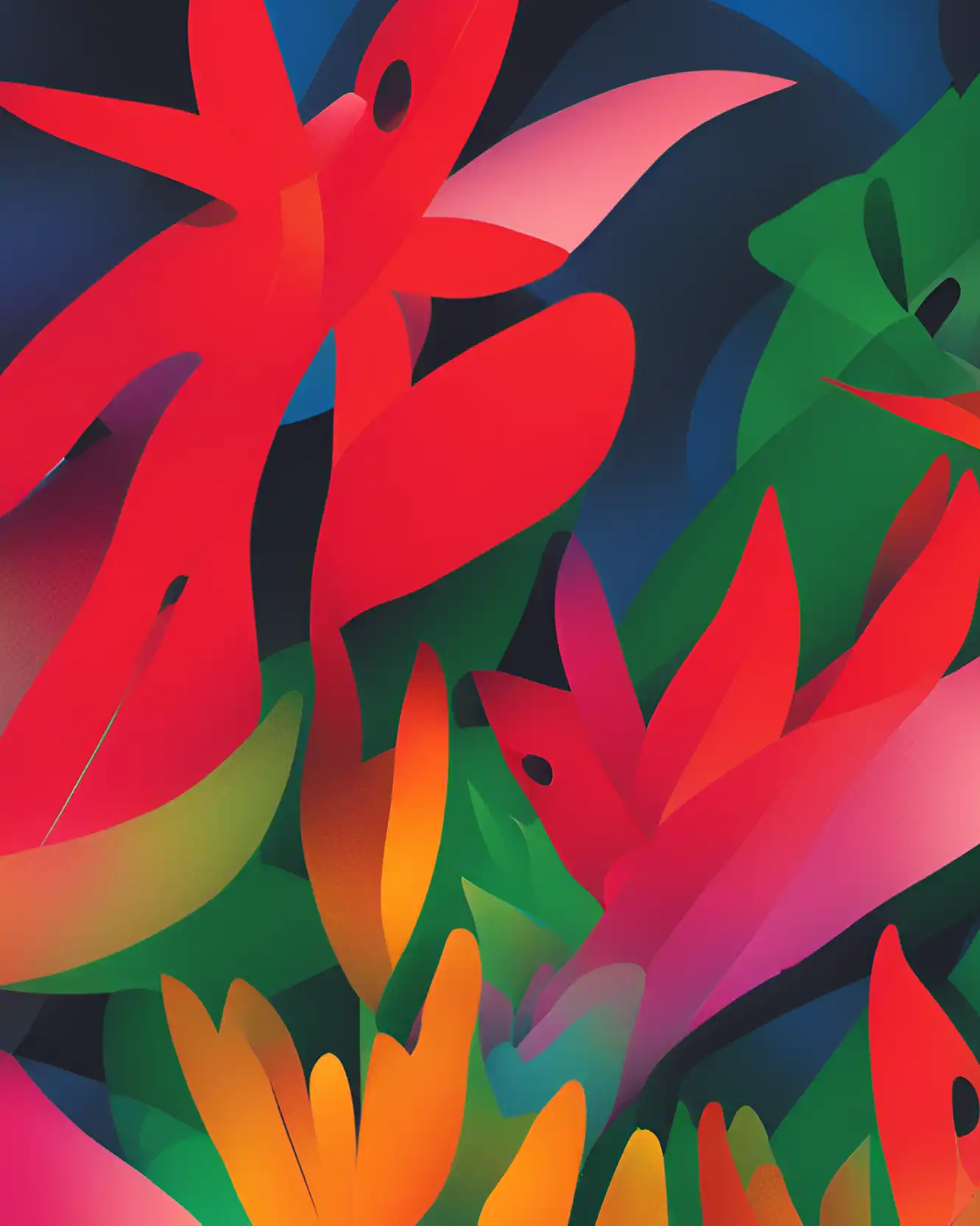 Colourful abstract illustration of a garden