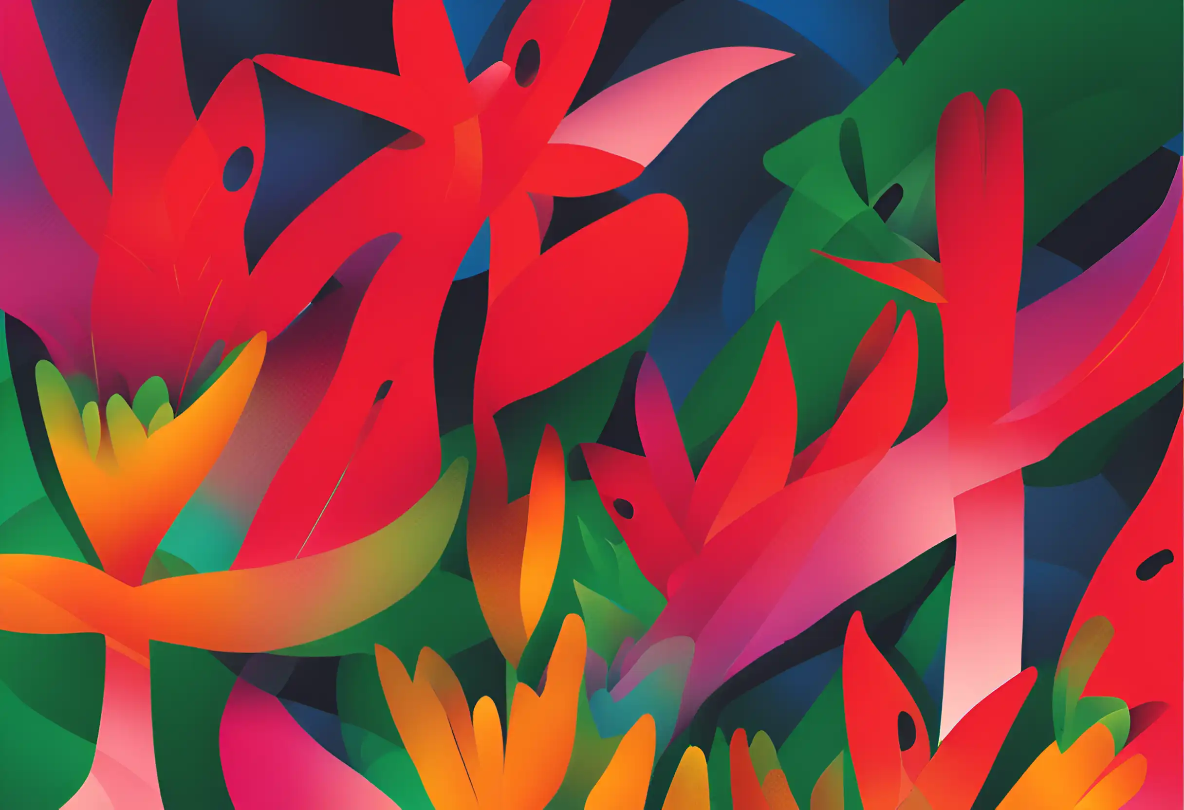 Colourful abstract illustration of a garden